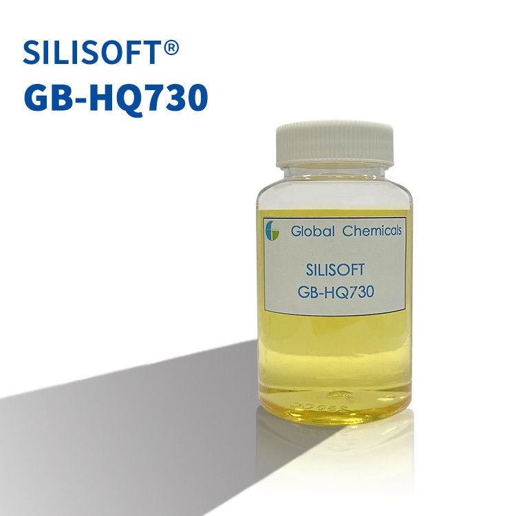Silicona sedosa SILISOFT GB-HQ730 utilizada para el acabado suave y suave de fibras naturales, fibras sintéticas y sus mezclas