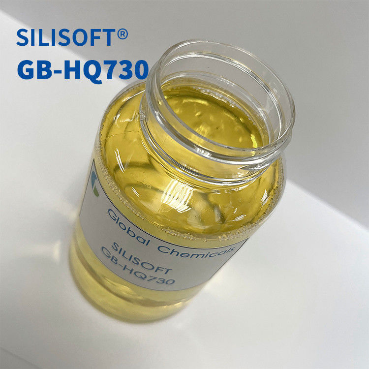 Silicona sedosa SILISOFT GB-HQ730 utilizada para el acabado suave y suave de fibras naturales, fibras sintéticas y sus mezclas
