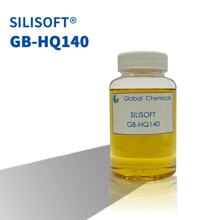 Aglutinante de silicona hidrofílico de baja amarillez para tejidos de algodón SILISOFT GB-HQ140 con buena suavidad y mango interior suave