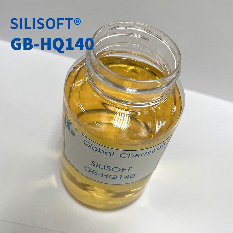 Aglutinante de silicona hidrofílico de baja amarillez para tejidos de algodón SILISOFT GB-HQ140 con buena suavidad y mango interior suave