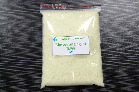 Enzimas de lavado de polvo amarillo pálido menos peso / pérdida Agente de bioscuring 829