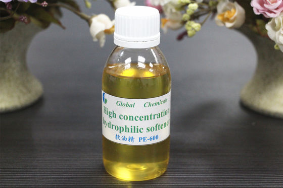Aglutinante catiónico líquido amarillo pálido PE-600 de alta concentración Hidrófilo