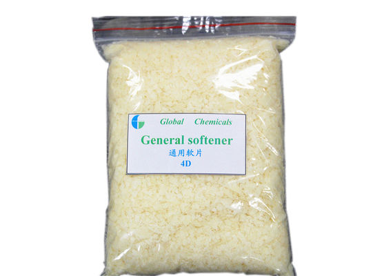 Amarillo pálido, flocos de ablandador general, soluble en agua caliente, especialmente para tintorería