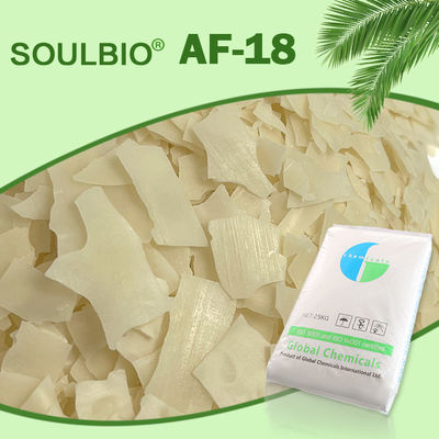 Suavizante libre de AEEA en escamas SOULBIO AF-18 con espuma de bajo amarilleo y baja viscosidad