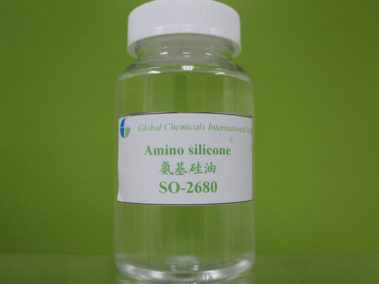 Aceite de silicona amino catiónica débil de color amarillo pálido / líquido viscoso transparente para textiles
