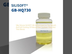 Silicona sedosa SILISOFT GB-HQ730 utilizada para el acabado suave y suave de fibras naturales, fibras sintéticas y sus mezclas