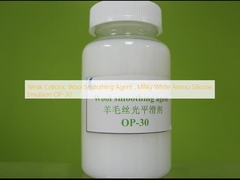 Agente de alisado de lana catiónico débil, emulsión de silicona blanca y molina OP-30