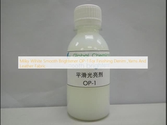 Blanco lechoso Luminador suave OP-1 para el acabado de denim, hilos y tejidos de cuero