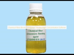 Aglomerado de fibras químicas, copolímero de silicona y suavizante de alta concentración