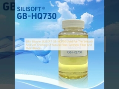 Silicona sedosa SILISOFT GB-HQ730 utilizada para el acabado suave y suave de fibras naturales, fibras sintéticas y sus mezclas