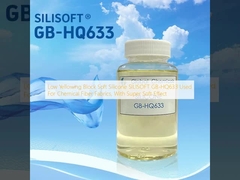 Bloque de silicona suave SILISOFT GB-HQ633 de bajo amarilleo, utilizado para tejidos de fibra química, con un efecto súper suave