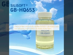 Fibra química suave y esponjosa silicona SILISOFT GB-HQ653 con bajo amarilleo y sin efecto en el tono de la tela